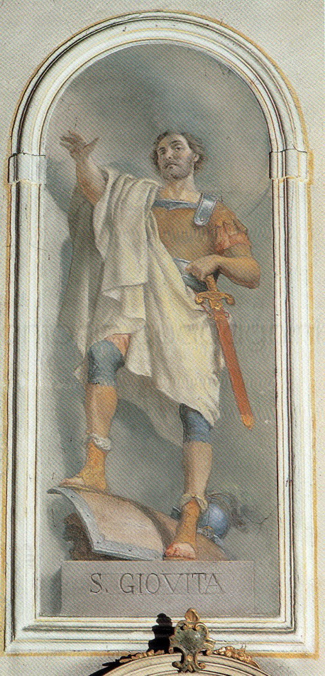 San Giovita - 1886 - affresco - chiesa di San Giacomo Maggiore - Santicolo di Corteno Golgi (BS)